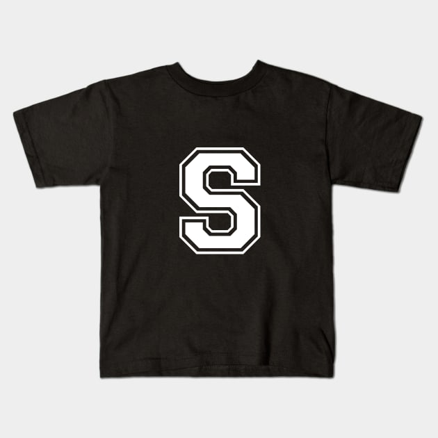 Initial Letter S - Varsity Style Design Kids T-Shirt by Hotshots